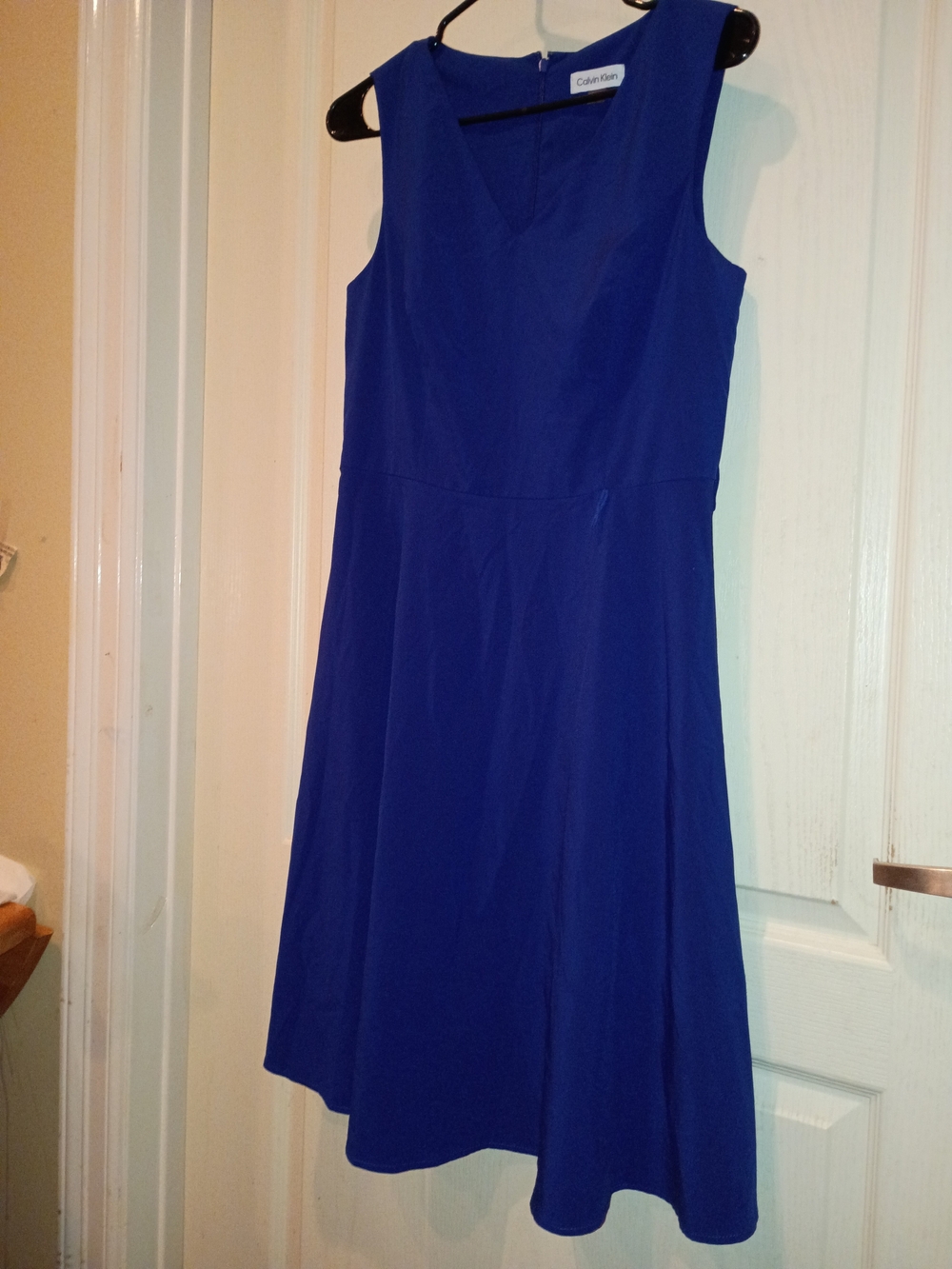 Calvin Klein Cobalt Sleeveless V‑Neck Midi Dress